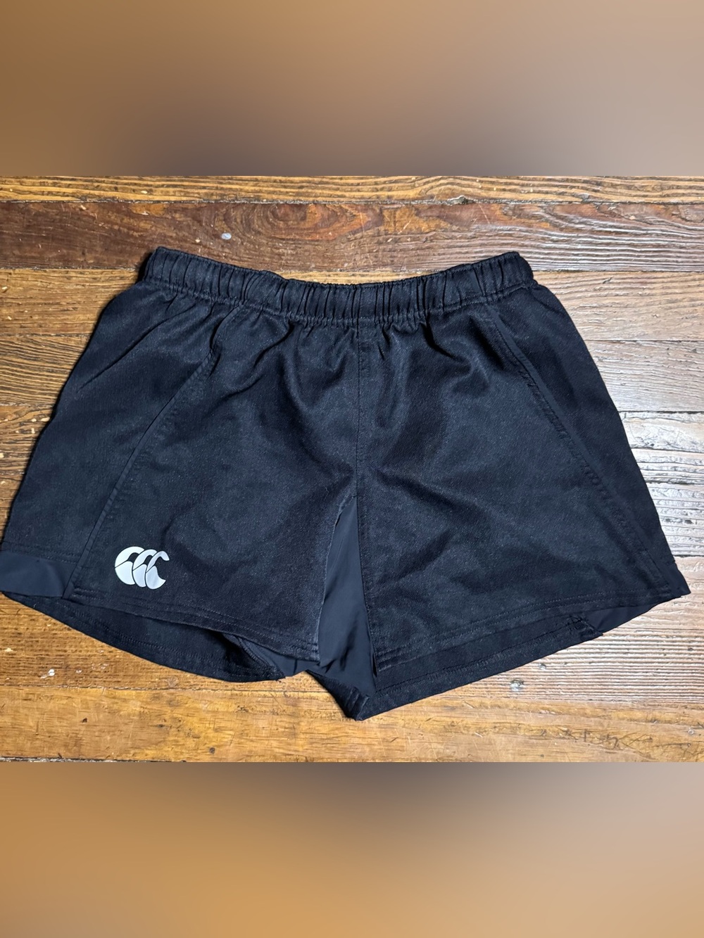 Canterbury Black Rugby/Training Shorts with White Logo